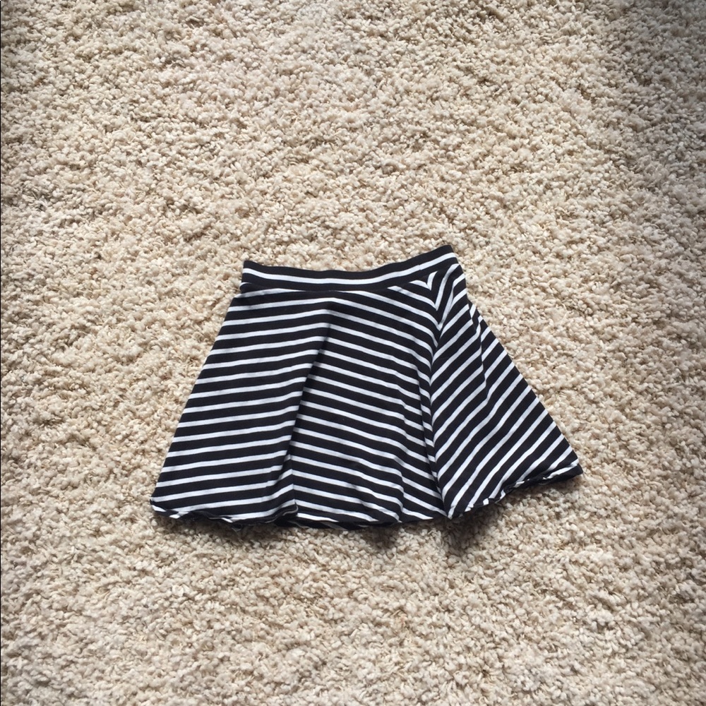 Black and white striped skirt